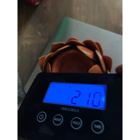 6 Inch Tall Orange Lotus Flower Tea Light Candle Holder Home Decor - Picture 7 of 9